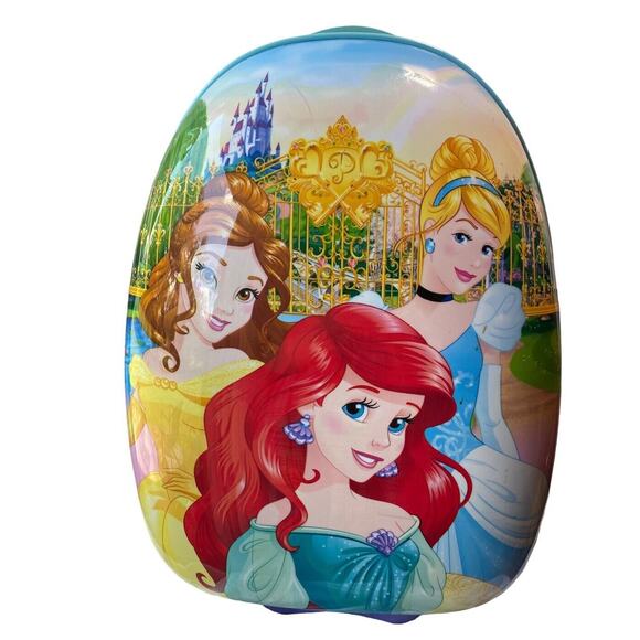 American Tourister Disney Princess 18" Hard Side Rolling Kids Suitcase Easy Pull - Picture 2 of 14